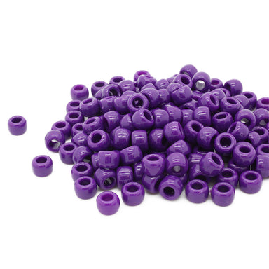 kids plastic neon purple coloured  pony beads with large holes