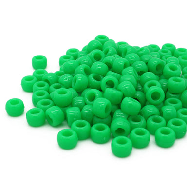 kids plastic neon green coloured  pony beads with large holes