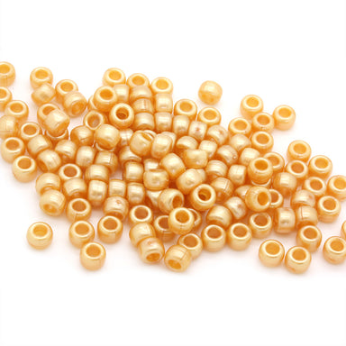 kids plastic gold bath pearl coloured  pony beads with large holes