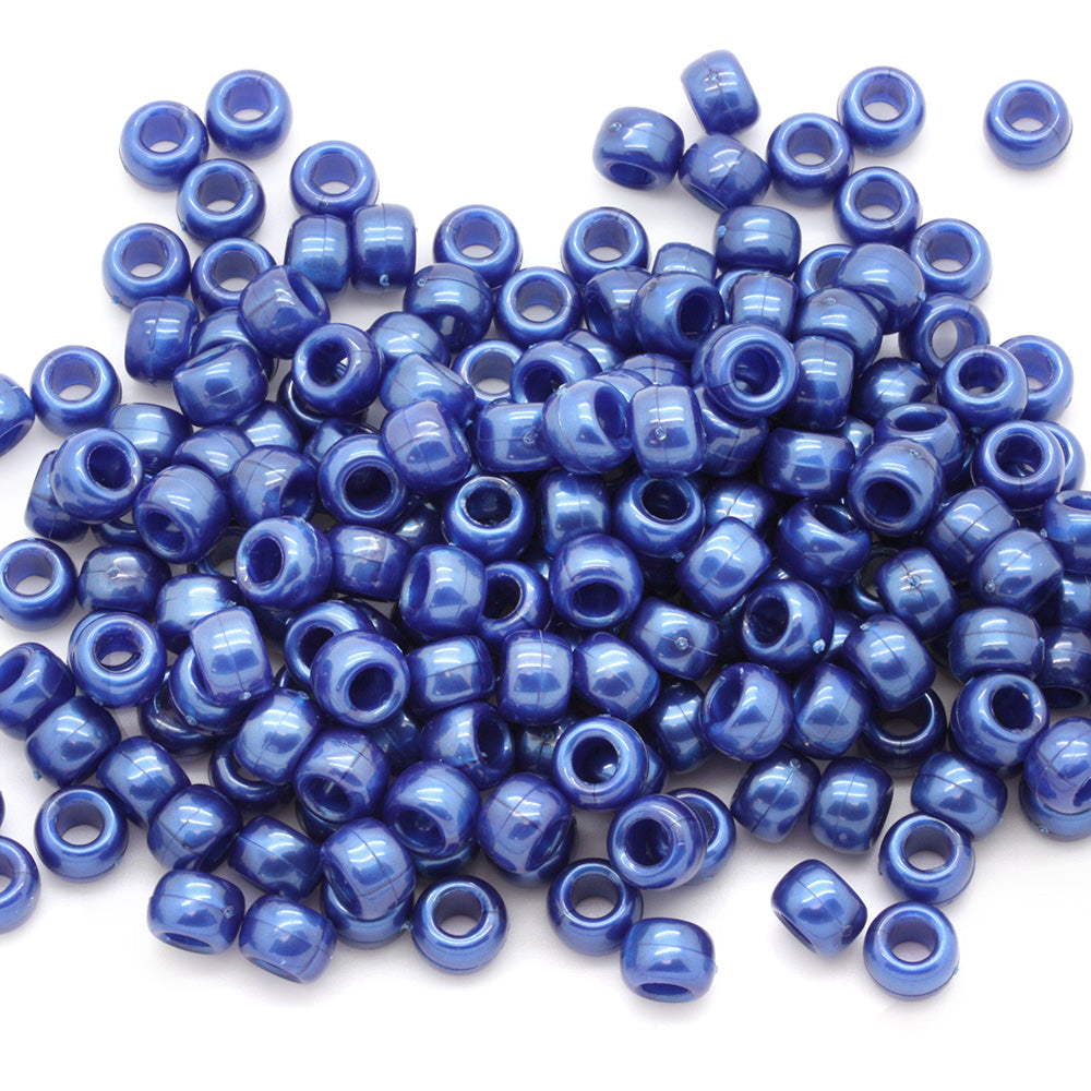 kids plastic blue bath pearl coloured  pony beads with large holes