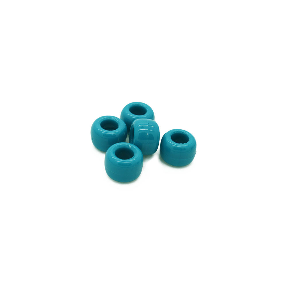 Opaque Turquoise Plastic Barrel Pony 6x8mm-Pack of 500