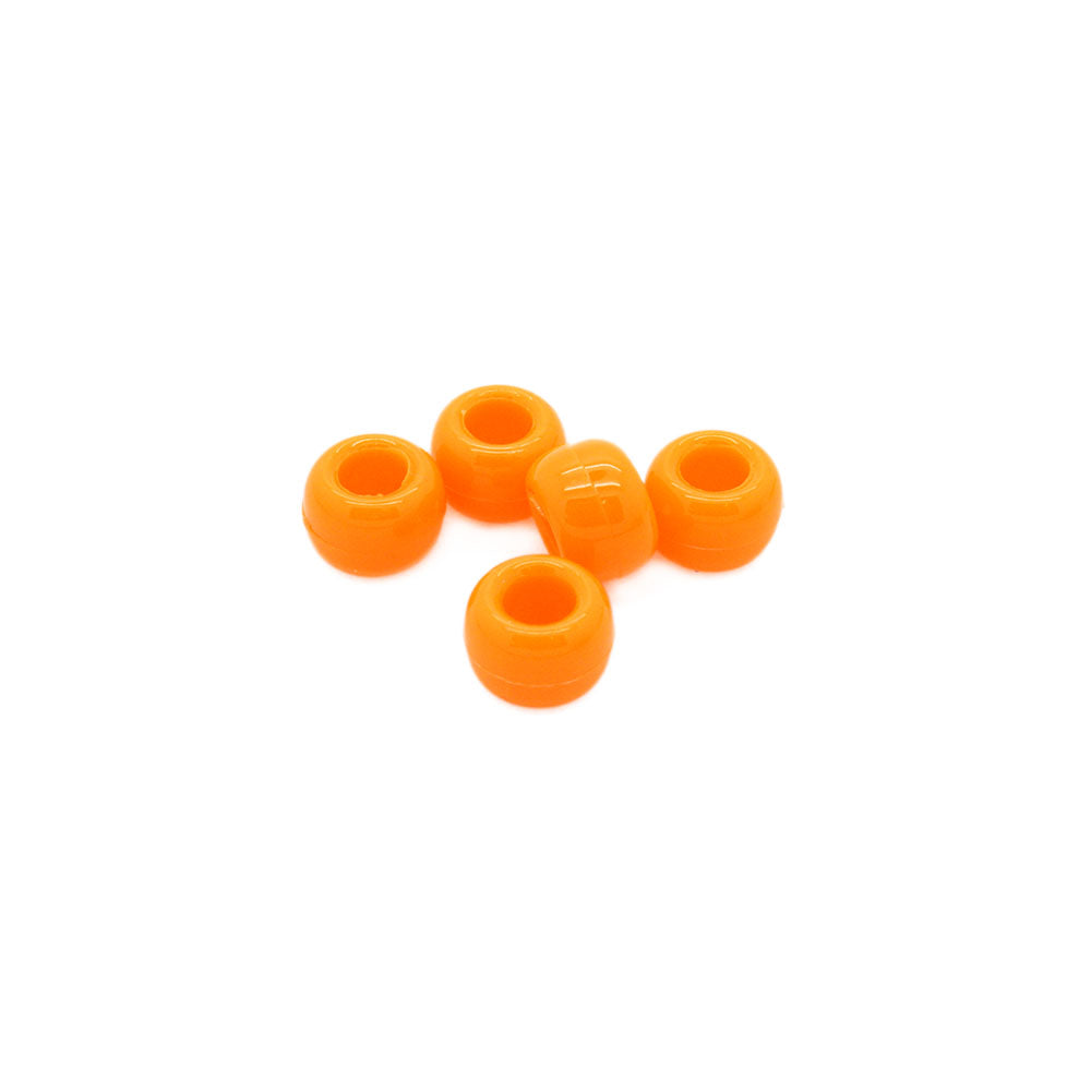 Opaque Orange Plastic Barrel Pony 6x8mm-Pack of 500