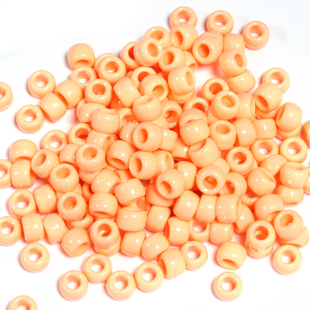 kids plastic peach coloured  pony beads with large holes