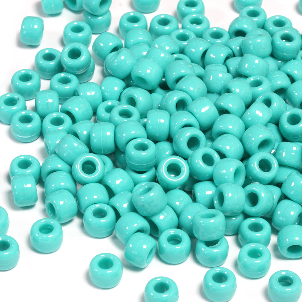 Opaque Light Turquoise Plastic Barrel Pony 6x8mm - Pack of 500