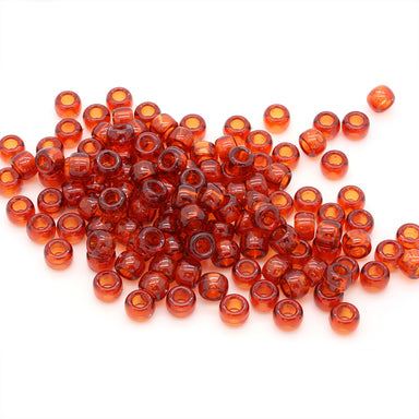 kids plastic transparent brown coloured  pony beads with large holes