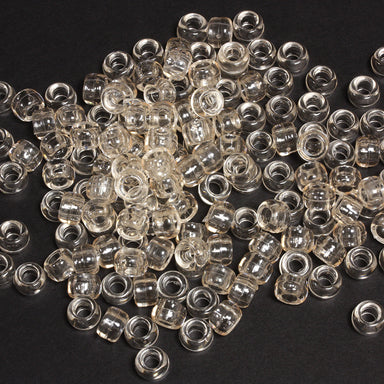 kids plastic transparent champagne coloured  pony beads with large holes