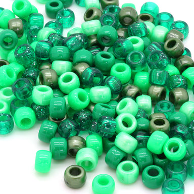 green pony bead mix