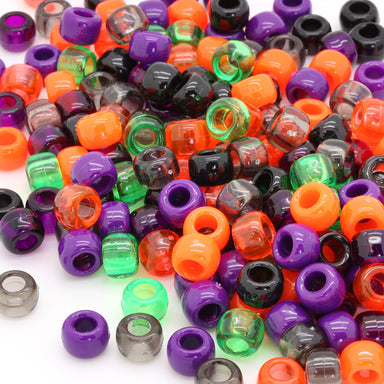 kids plastic mix of Halloween  coloured  pony beads with large holes