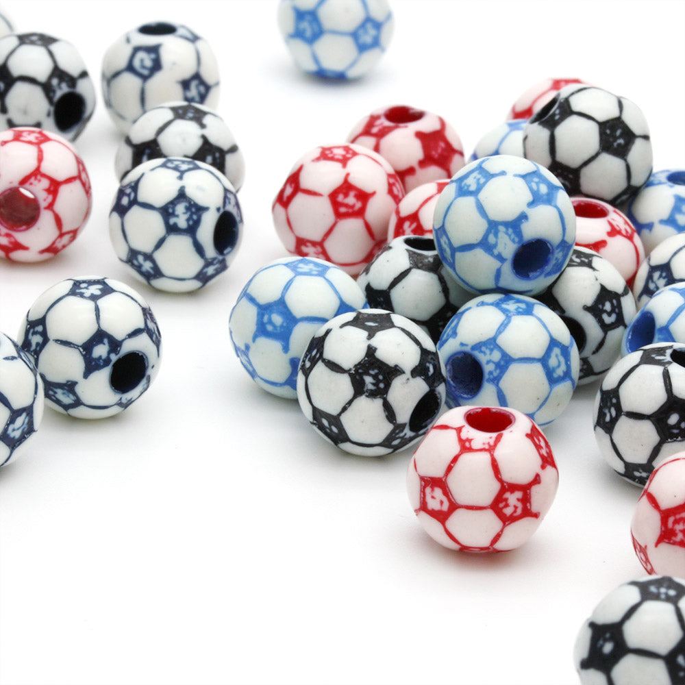 Football Mix Plastic Round 10mm-Pack of 50