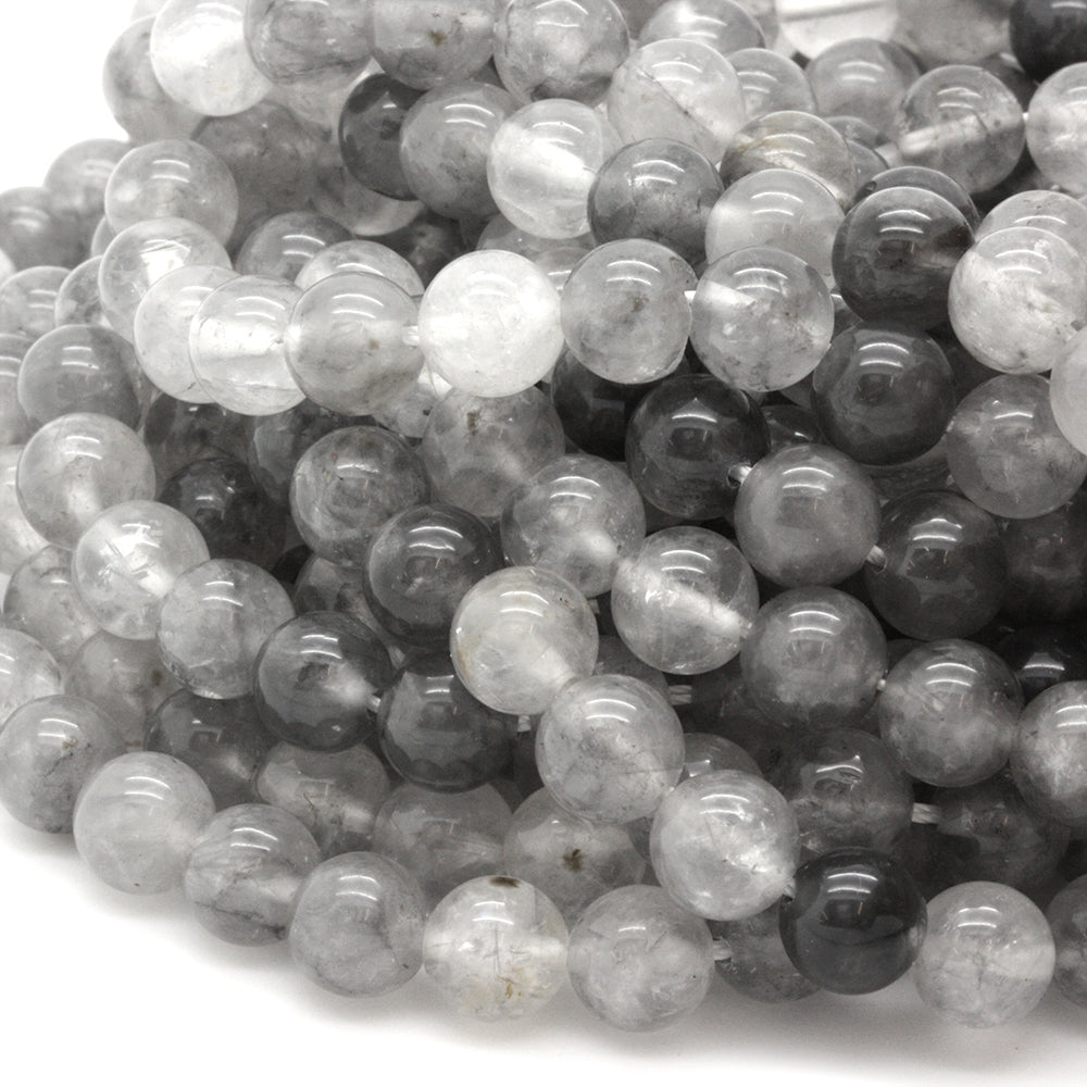 Quartz Round Beads Grey 8mm - 35cm Strand