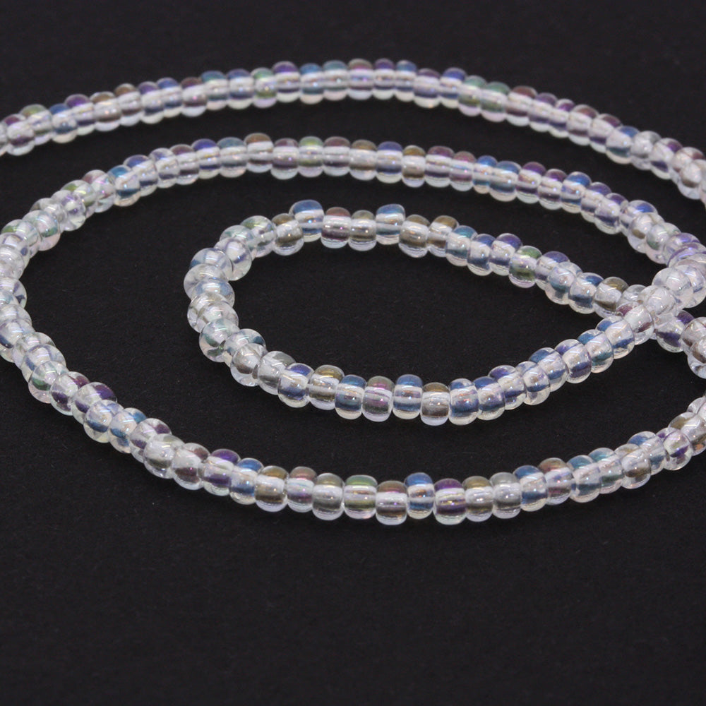 Rainbow Czech Clear Glass Seed Beads 8/0 - Pack of 20g