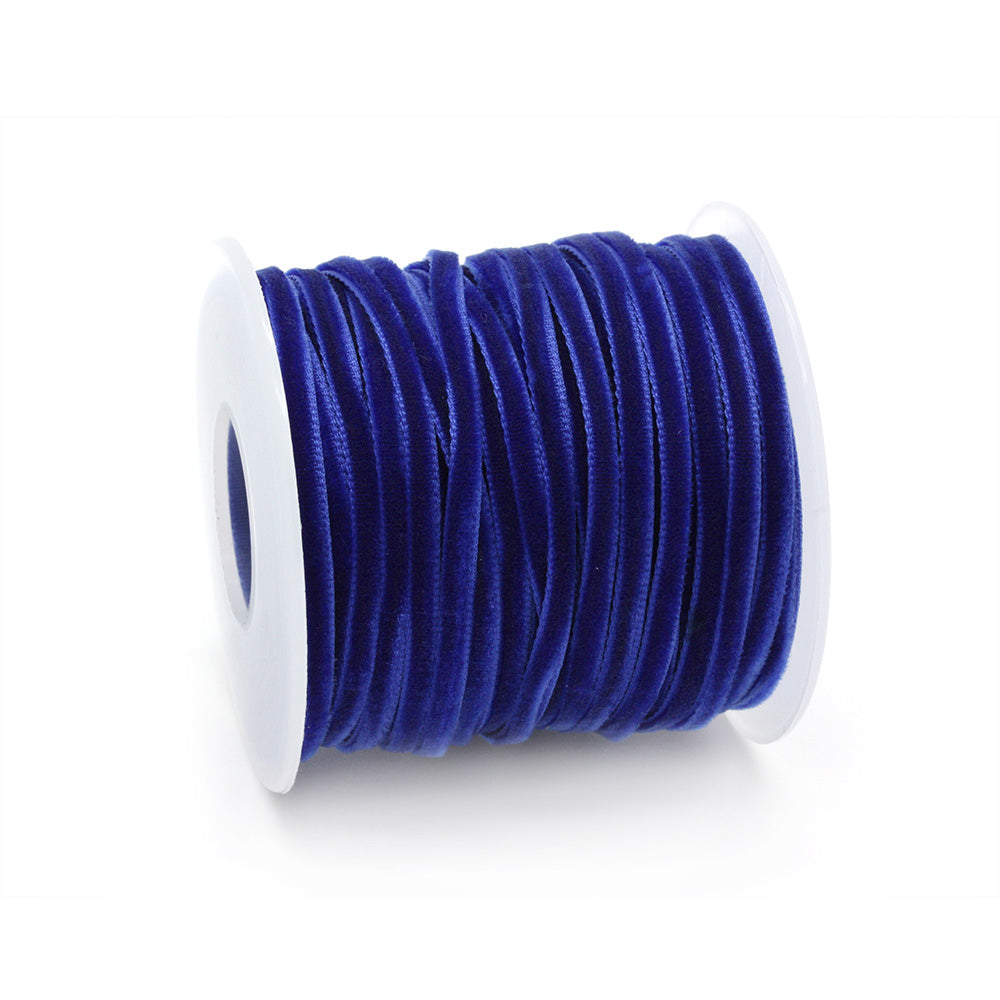 Velvet Ribbon Dark Blue 4mm - Reel of 20yds