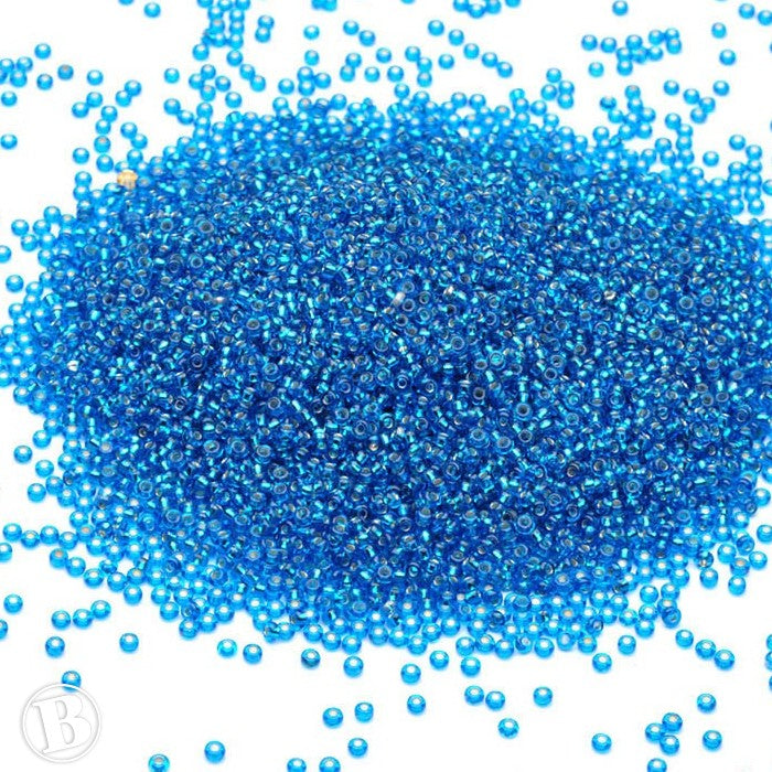 Silver Lined Czech Turquoise Glass Rocaille/Seed 11/0-Pack of 100g