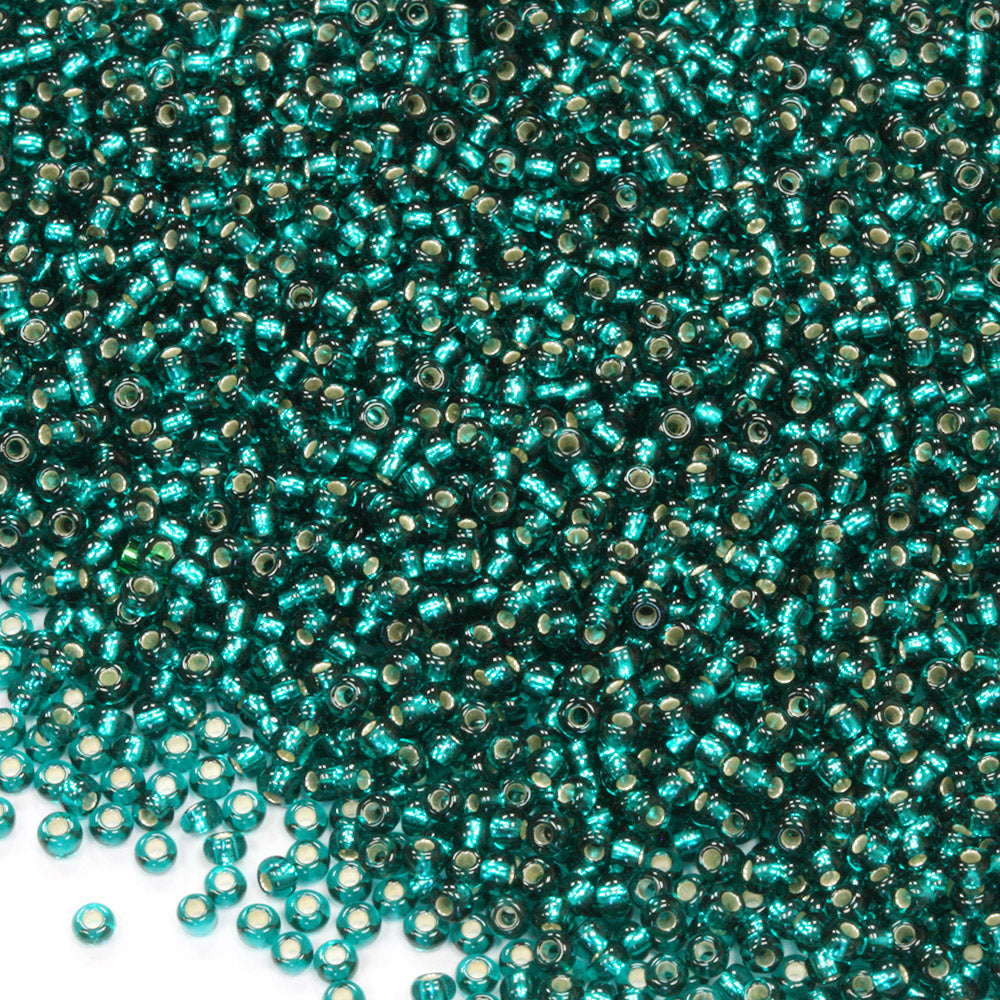 Silver Lined Czech Aqua Glass Rocaille/Seed 11/0-Pack of 100g