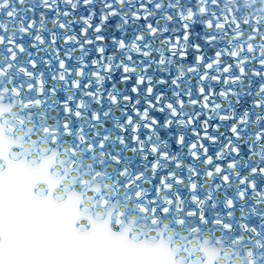 Silver Lined Czech Blue Glass Rocaille/Seed 11/0 Pack of 5g