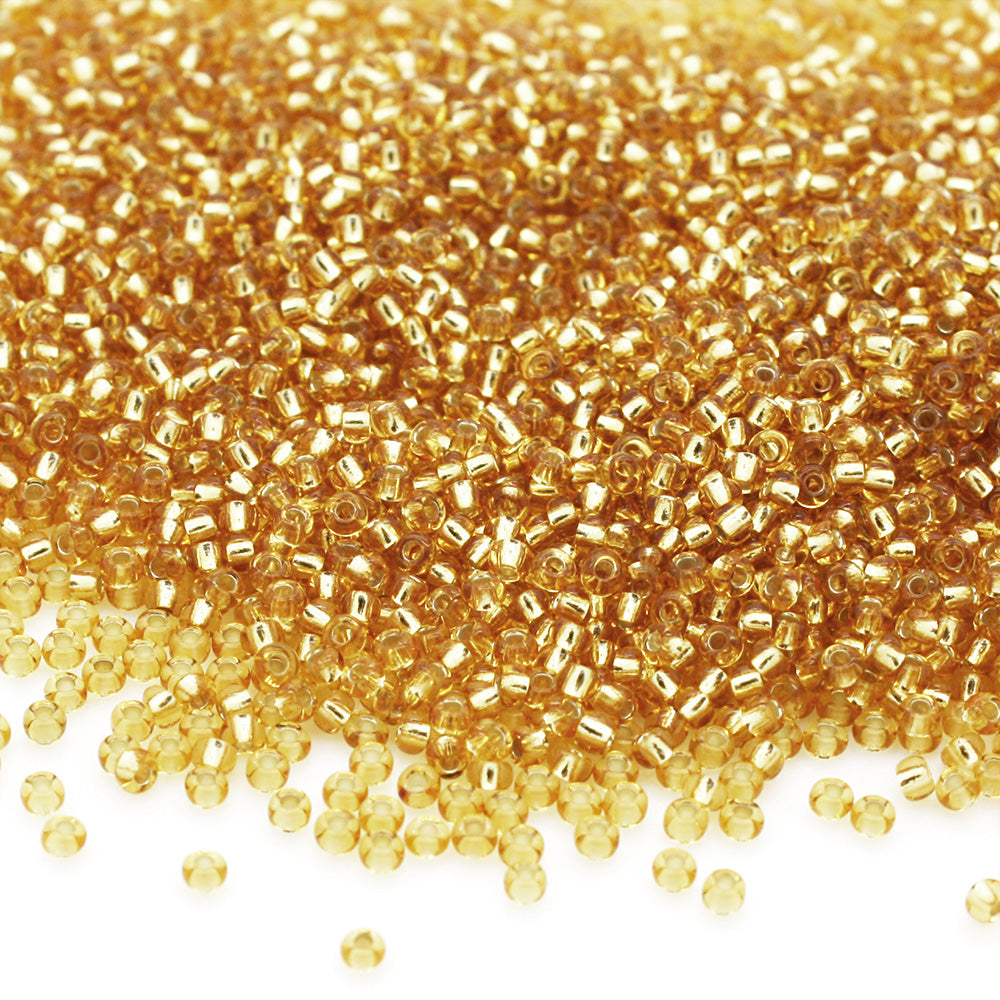 Silver Lined Czech Gold Glass Rocaille/Seed 11/0-Pack of 100g