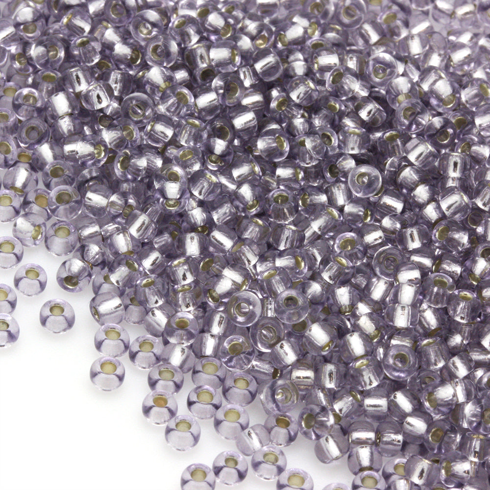 Silver Lined Czech Lilac Glass Rocaille/Seed 8/0 Pack of 100g