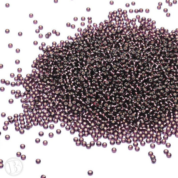 Silver Lined Czech Amethyst Glass Rocaille/Seed 8/0-Pack of 100g