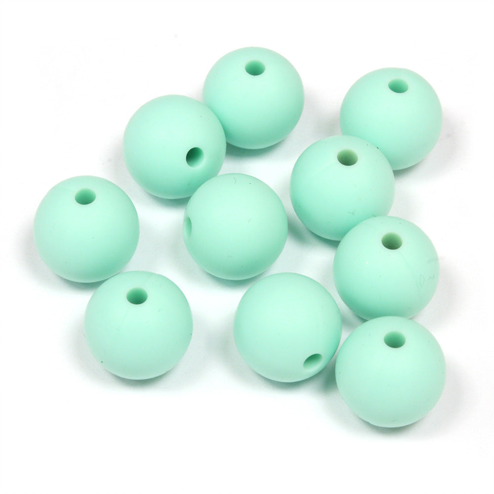 Silica Round Beads 12mm Mint Green - Pack of 10