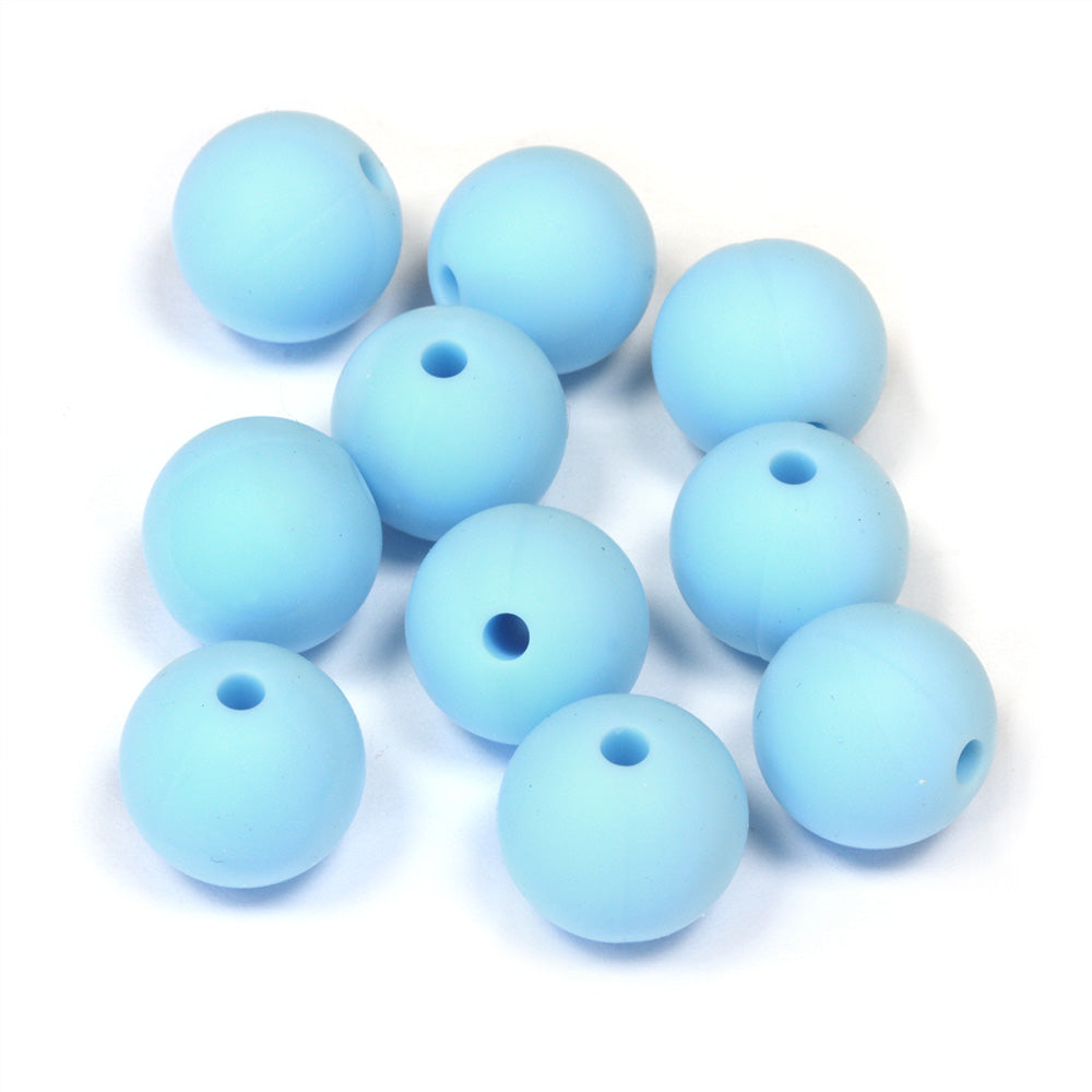 Silica Round Beads 12mm Baby Blue - Pack of 10