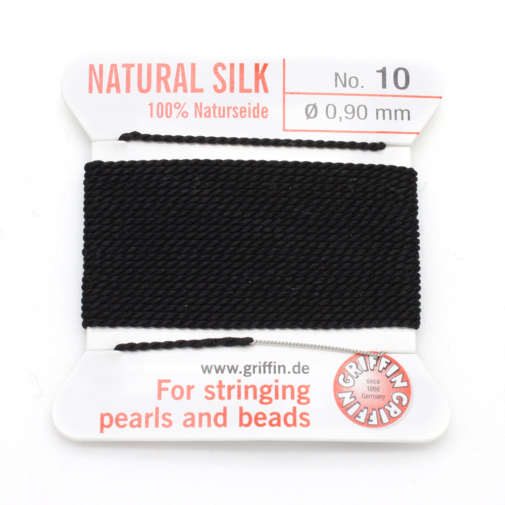 Thick Thread Black Silk 0.9mmx2M-Pack of 1