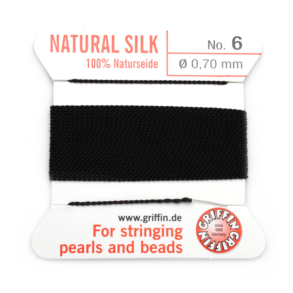 Medium Thread Black Silk 0.7mmx2M-Pack of 1