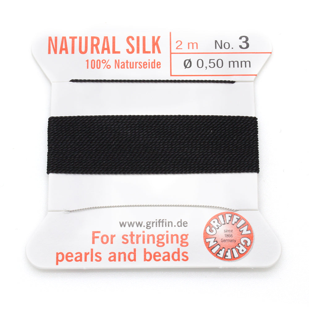 Thin Thread Black Silk 0.5mmx2M-Pack of 1