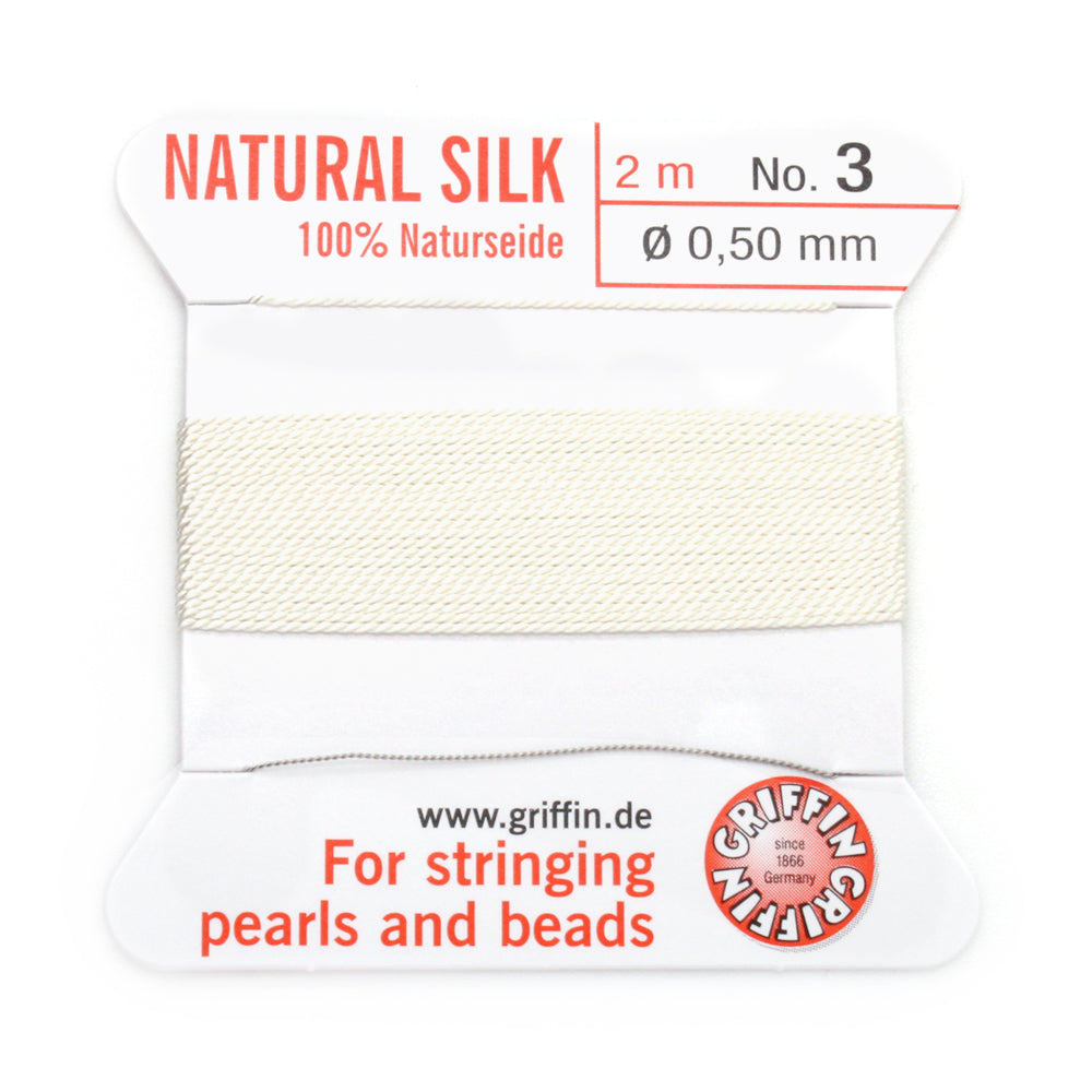 Thin Thread White Silk 0.5mmx2M-Pack of 1
