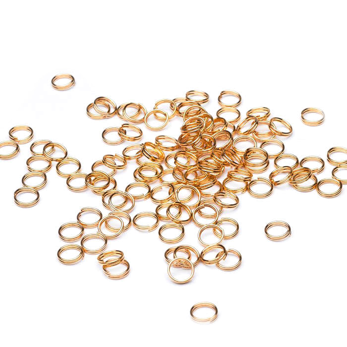 Split Ring Gold Plated 7mm-Pack of 10