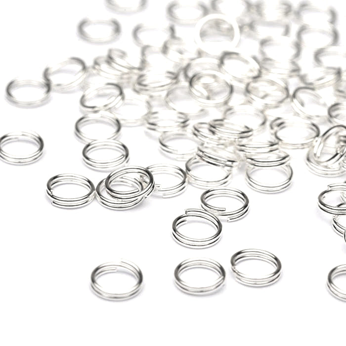 Split Ring Silver Plated 7mm-Pack of 100