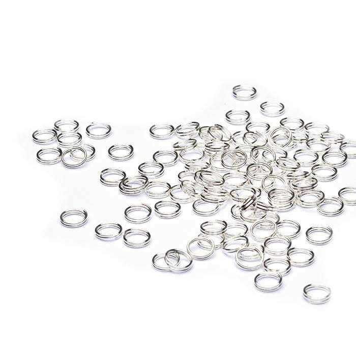 Split Ring Silver Plated 7mm-Pack of 10