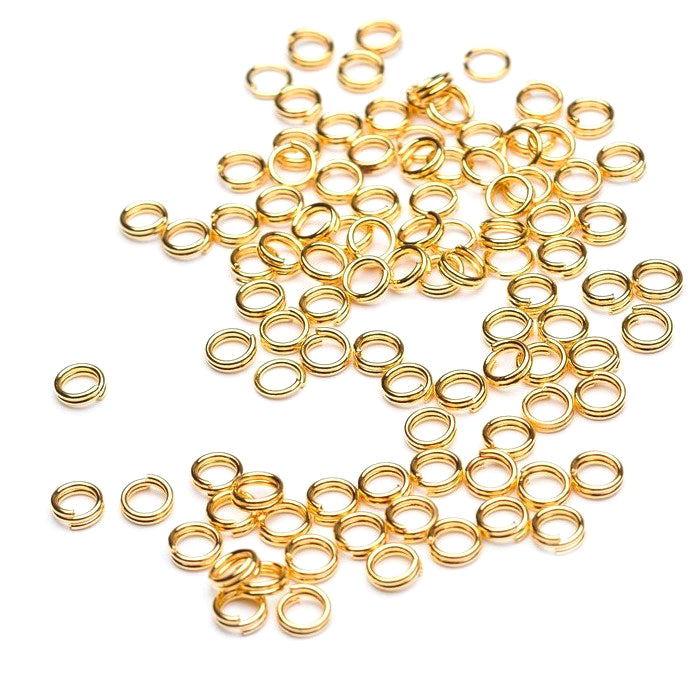 Split Ring Gold Plated 5mm-Pack of 15