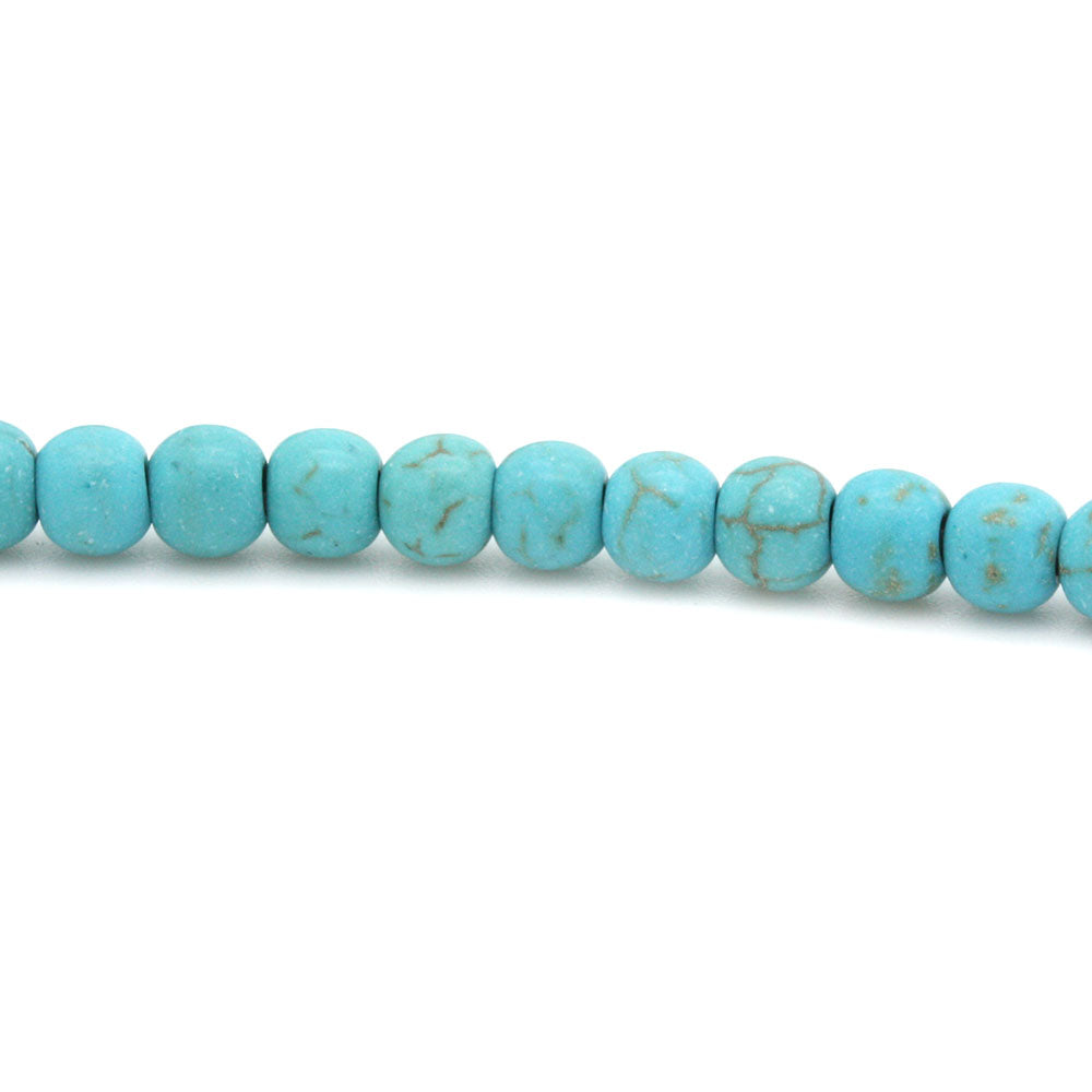 Synthetic Turquoise Smooth Round Beads 4mm - 35cm Strand