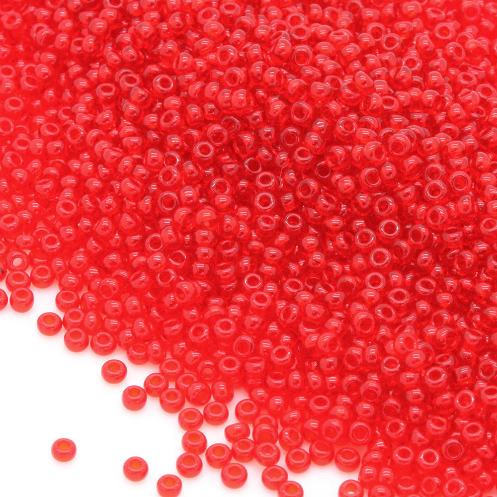 Transparent Czech Ruby Glass Rocaille/Seed 11/0 - Pack of 100g