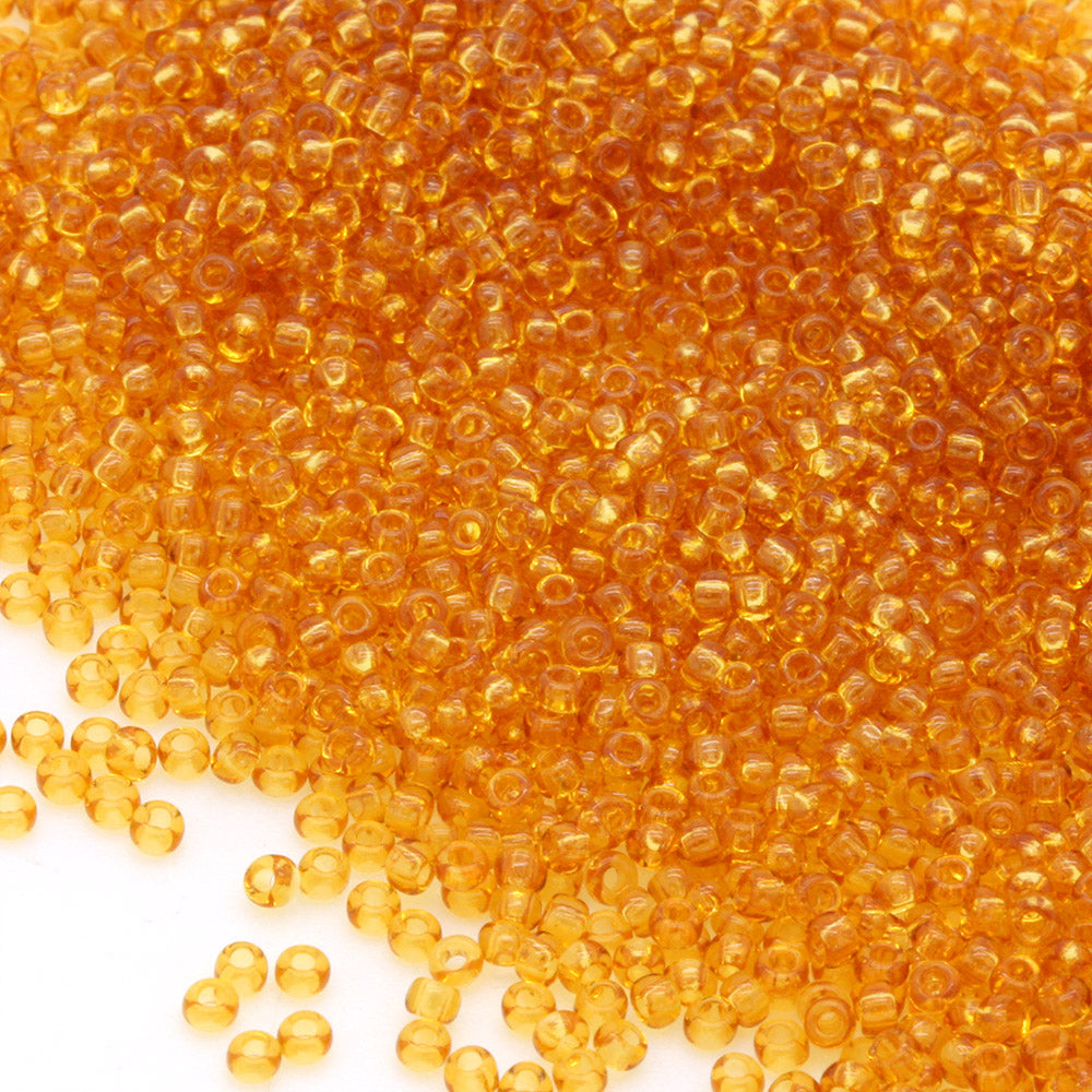 Transparent Czech Gold Glass Rocaille/Seed 11/0 - Pack of 100g