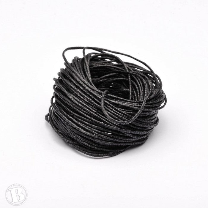 Waxed Black Cotton 1mm-Pack of 10m