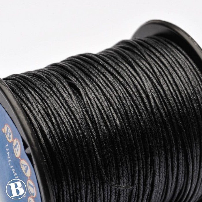 Waxed Black Cotton 1mm-Pack of 100m